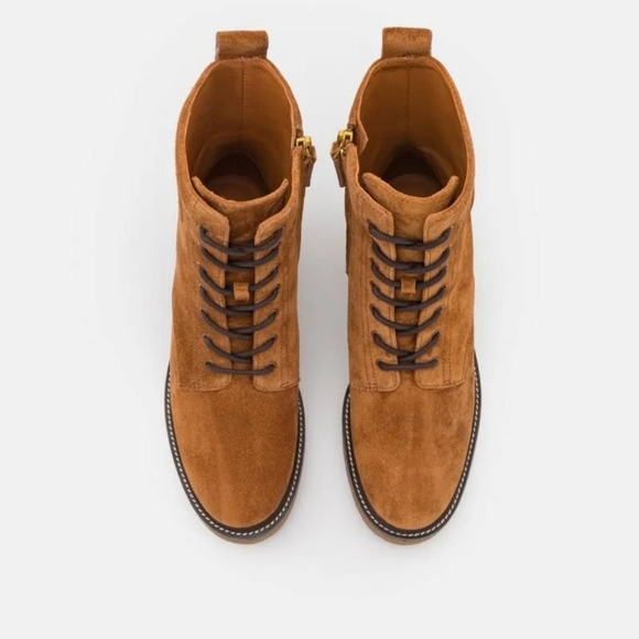 📢SALE 0342 NEW! TORY BURCH Boots Miller 50 mm Lug Sole Bootie Sensory MFO-Suede - Picture 11 of 15